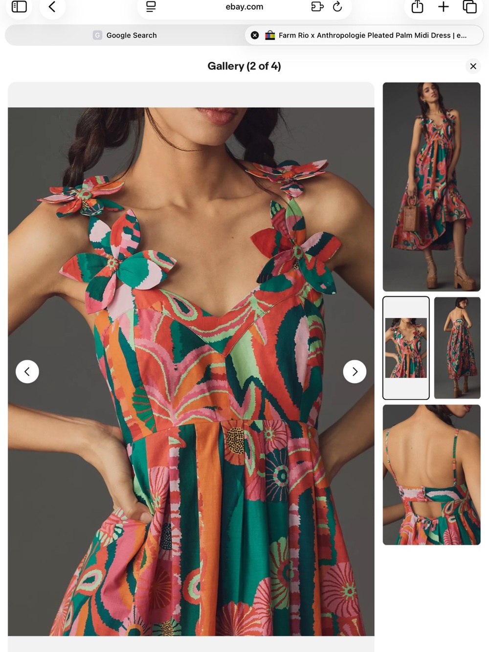 FARM Rio Multicolor Floral High-Low Skirt in Teal, Coral and Pink - Picture 4 of 7